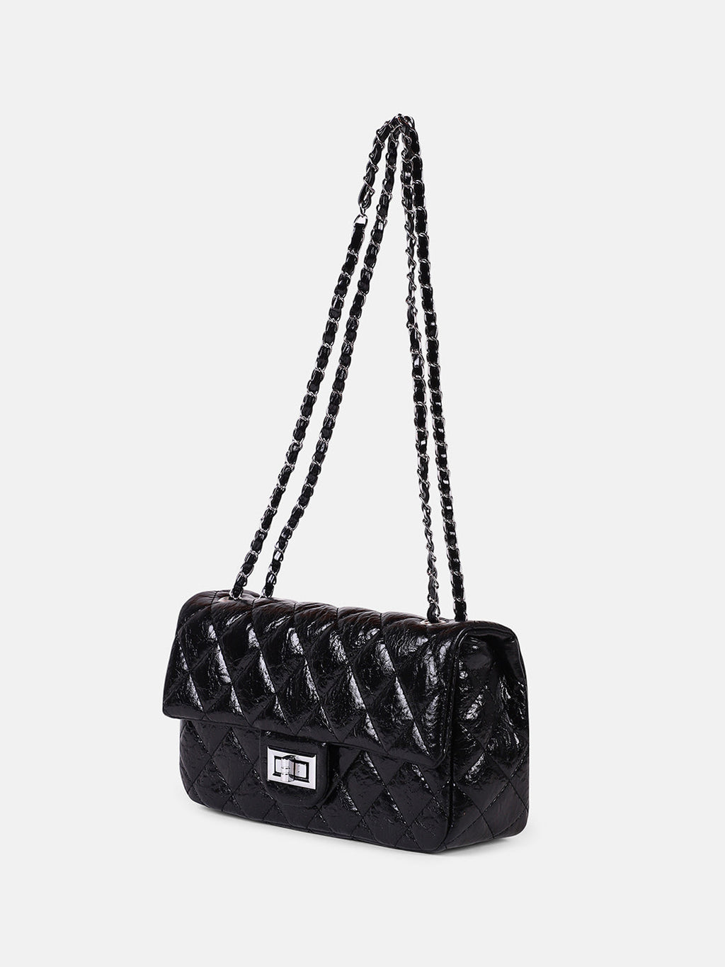 Haute Sauce The Quilted-Chainlink Sling Bag - Onyx Black
