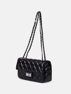 Haute Sauce The Quilted-Chainlink Sling Bag - Onyx Black