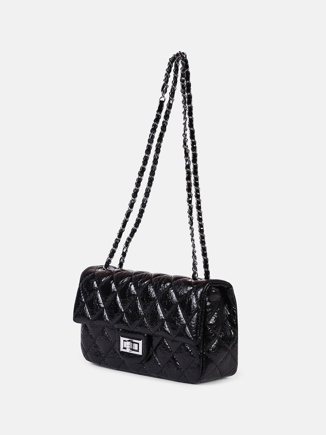 Haute Sauce The Quilted-Chainlink Sling Bag - Onyx Black