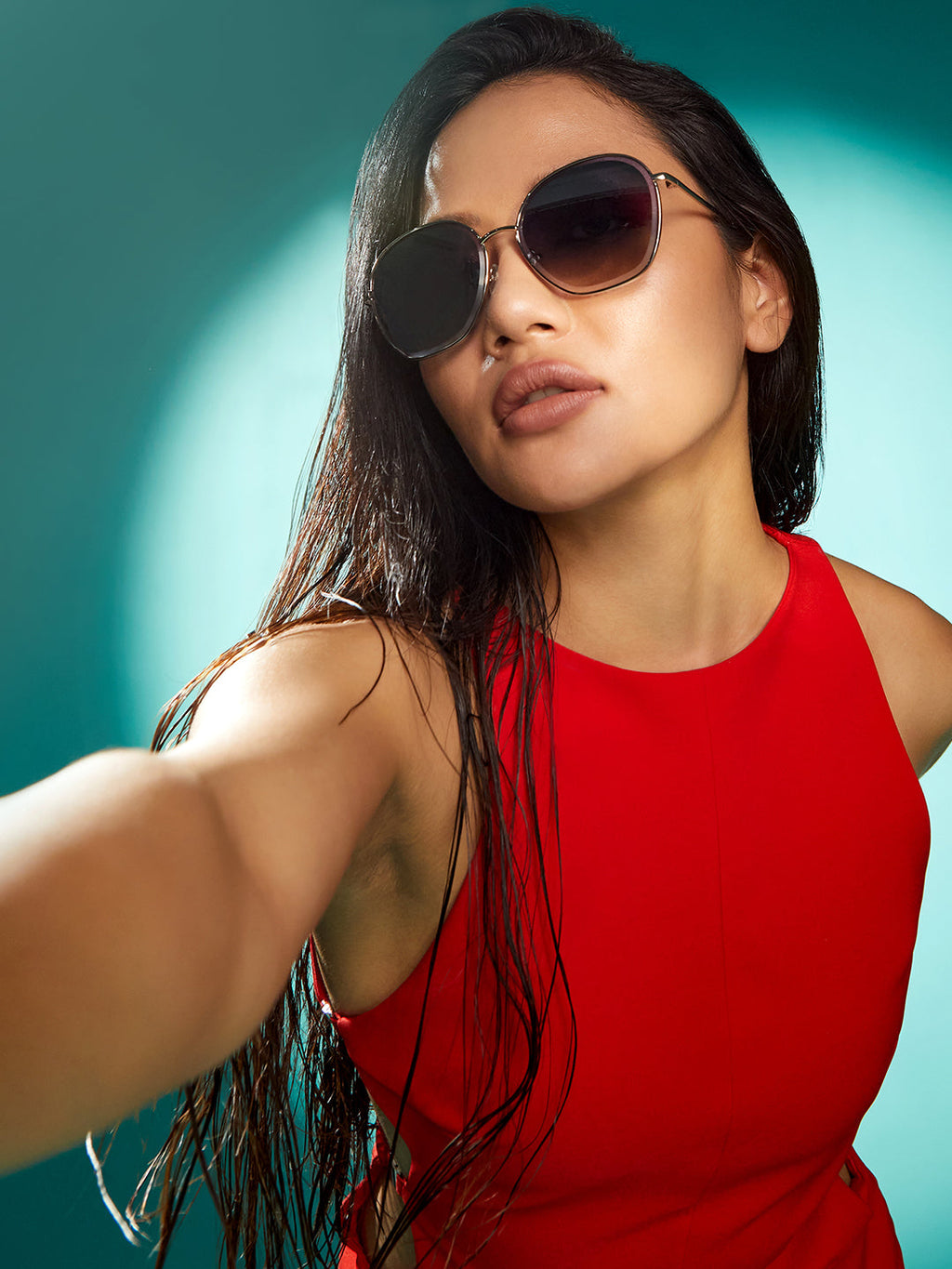 Haute Sauce Metallic Butterfly Sunglasses