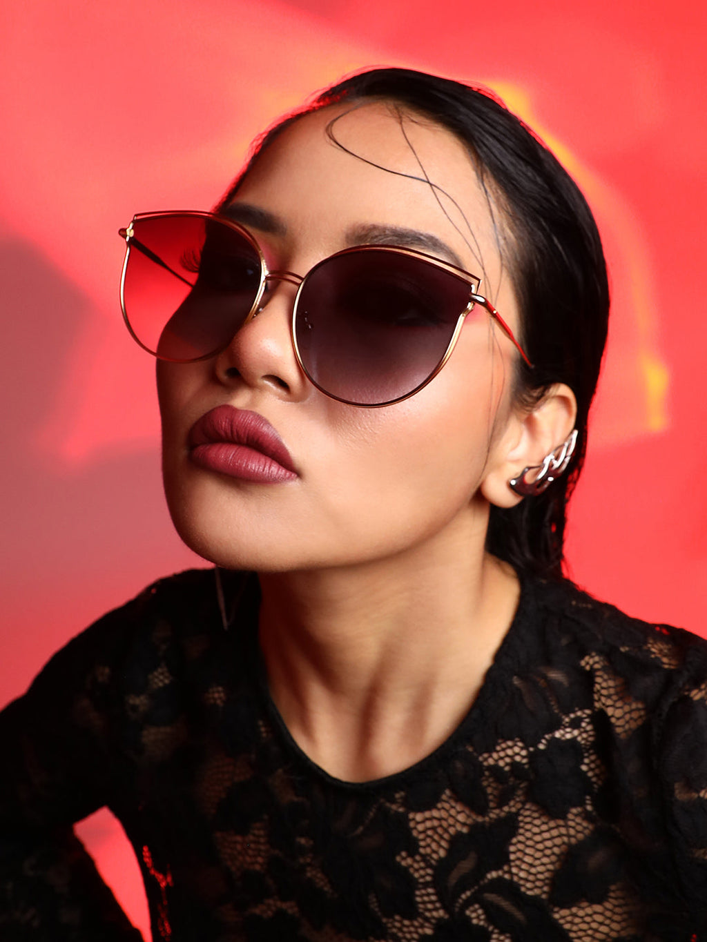 Haute Sauce Metallic Cateye Sunglasses