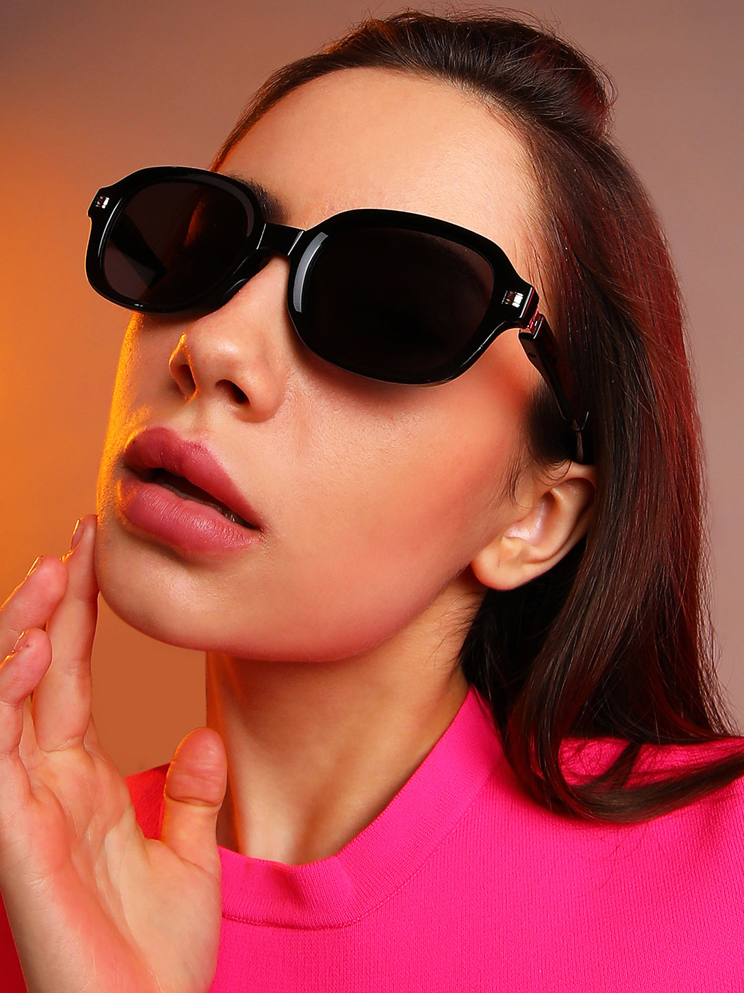 Haute Sauce Foldable Rectangular Sunglasses - Black