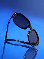 Haute Sauce Foldable Rectangular Sunglasses - Black