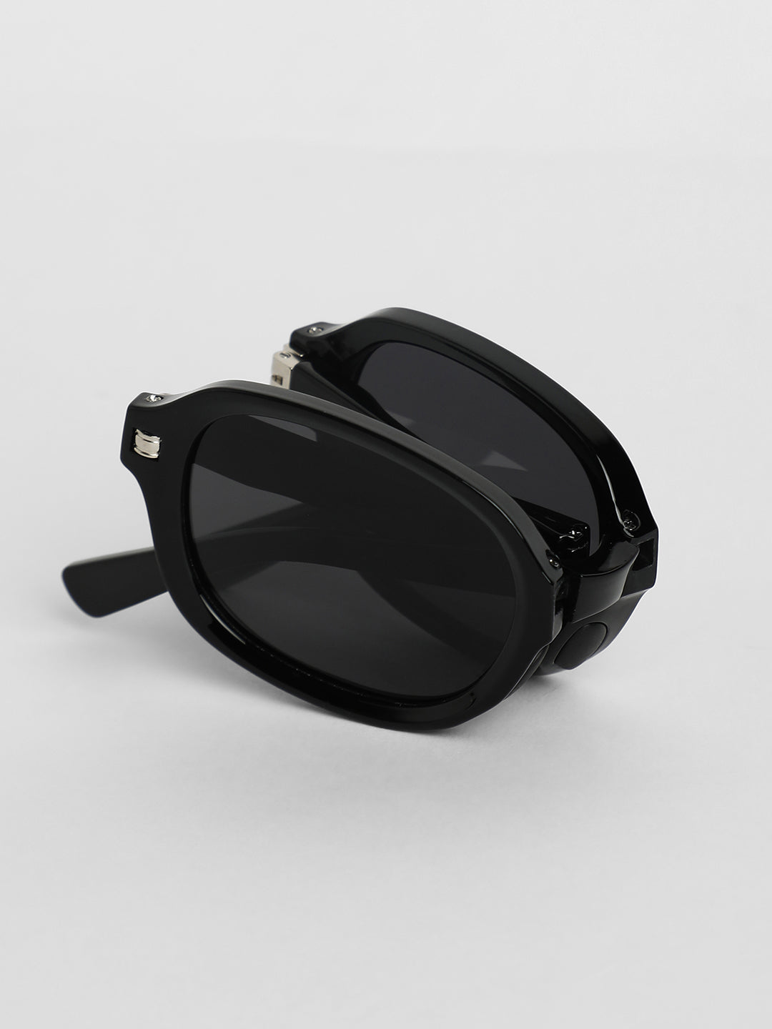 Haute Sauce Foldable Rectangular Sunglasses - Black