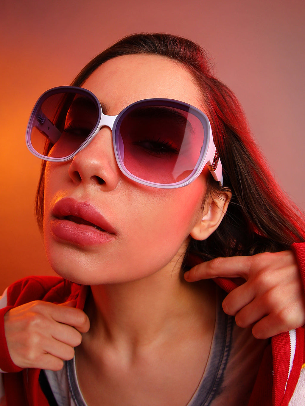 Haute Sauce Gradient Butterfly Sunglasses - White