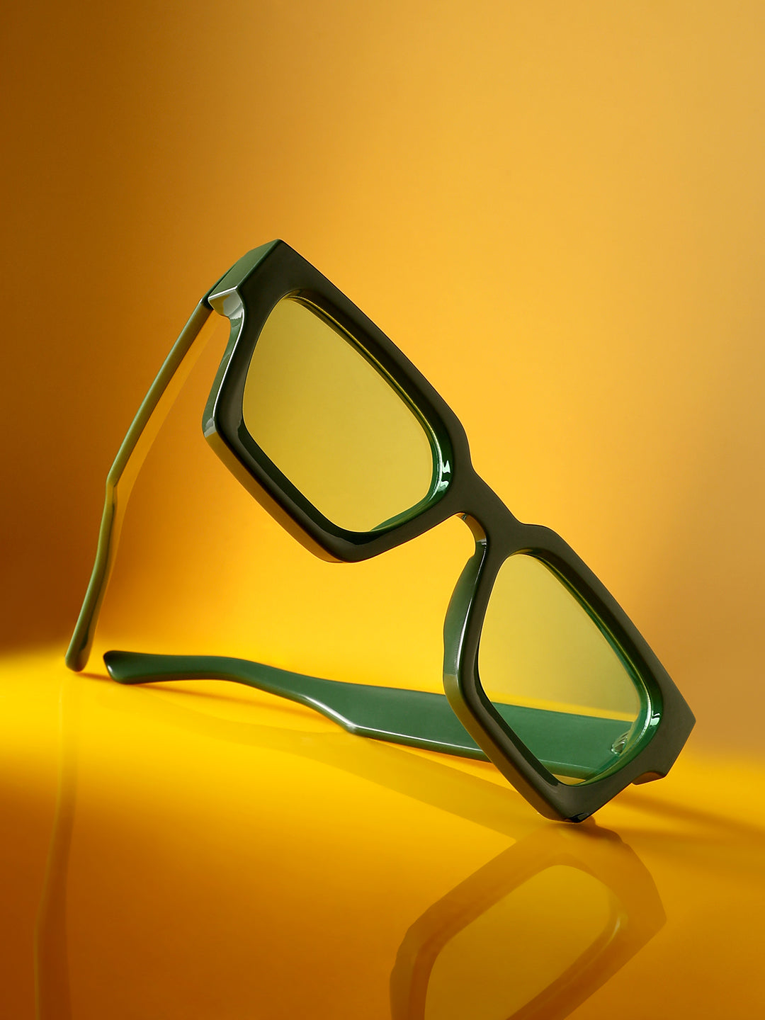 Haute Sauce Chunky Wayfarer Sunglasses - Green