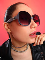 Haute Sauce The Clover Oversized Sunglasses - Moon Grey