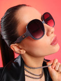 Haute Sauce The Clover Oversized Sunglasses - Moon Grey