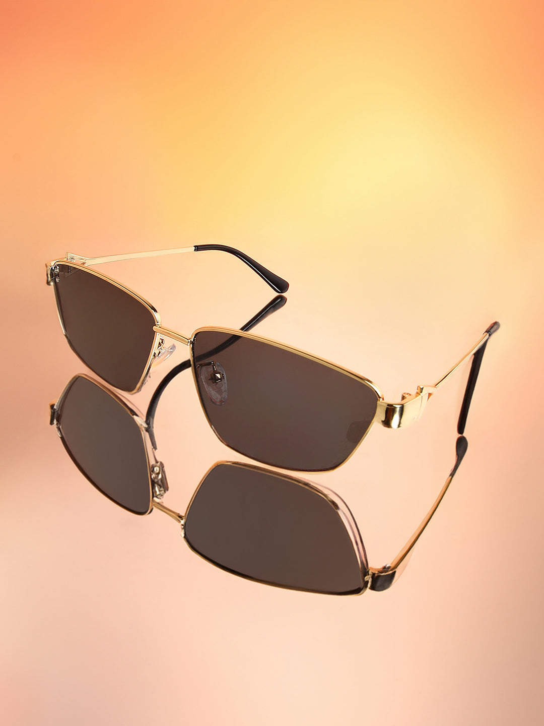 Haute Sauce The Spear Rectangular Sunglasses - Champayne Gold