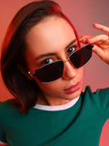 Haute Sauce The Spear Rectangular Sunglasses - Champayne Gold