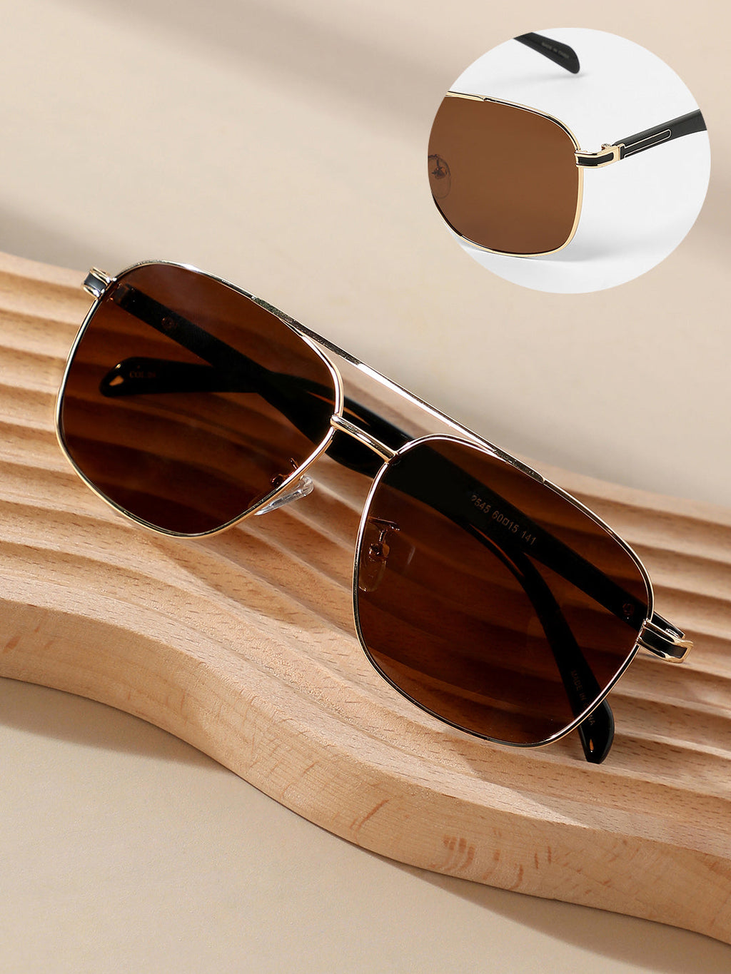 Haute Sauce The Contrast Aviator Sunglasses - Mocha Brown