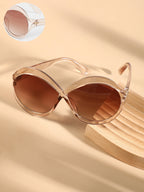 The Ombre Twist Oversized Sunglasses - Ash Brown