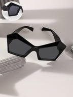 Haute Sauce The Blade Geometric Sunglasses - Onyx Black