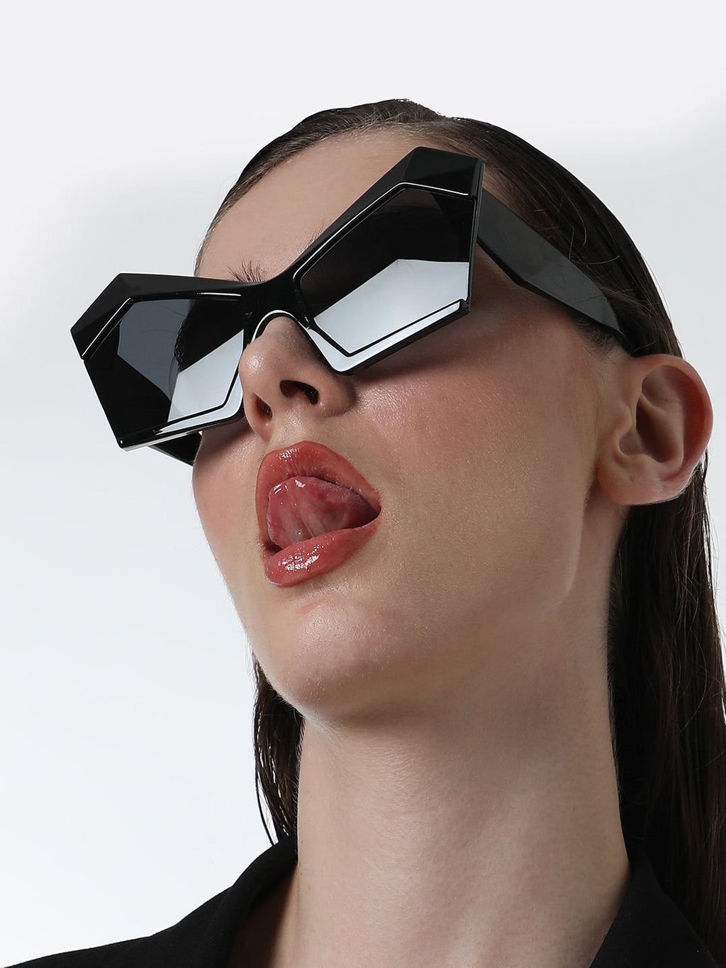 Haute Sauce The Blade Geometric Sunglasses - Onyx Black