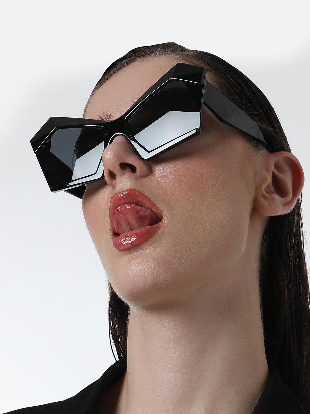 Haute Sauce The Blade Geometric Sunglasses - Onyx Black