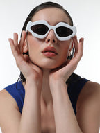 Haute Sauce The Flame Cateye Sunglasses - Daisy White