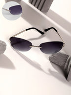 The Minimal Oval Sunglasses - Metallic Silver