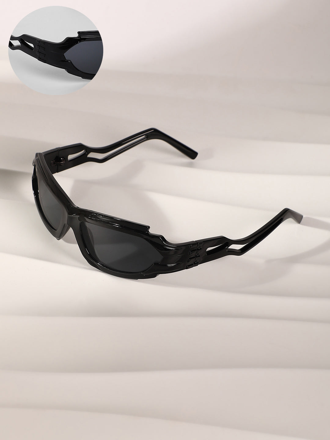 Haute Sauce The Aspen Wrap Sunglasses - Onyx Black