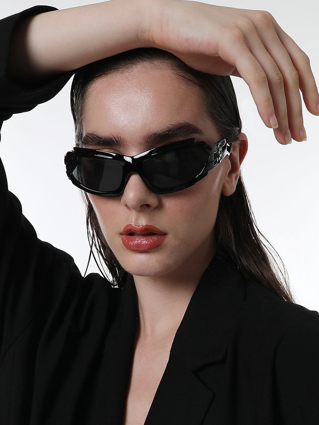 Haute Sauce The Aspen Wrap Sunglasses - Onyx Black