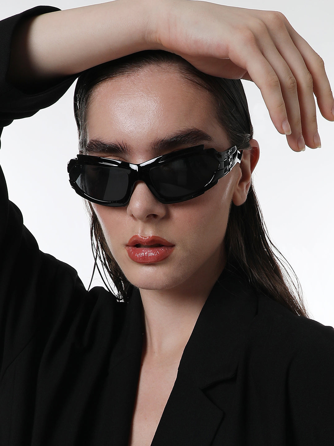 Haute Sauce The Aspen Wrap Sunglasses - Onyx Black