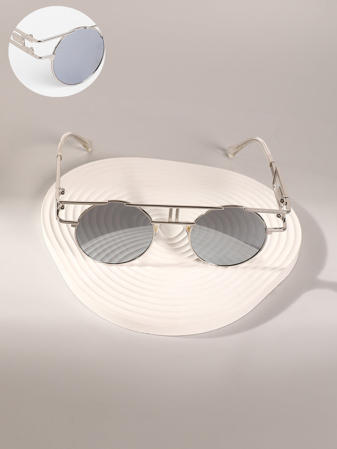 Haute Sauce The Indie Round Sunglasses - Metallic Silver