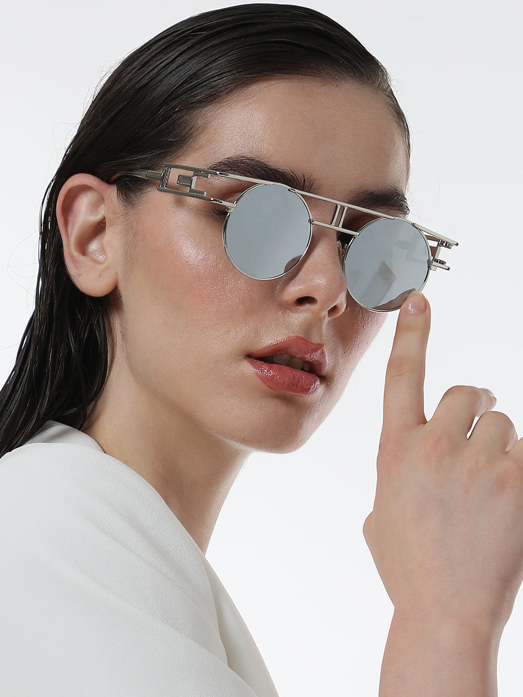 Haute Sauce The Indie Round Sunglasses - Metallic Silver