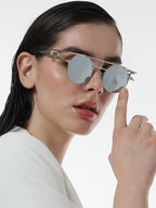 Haute Sauce The Indie Round Sunglasses - Metallic Silver