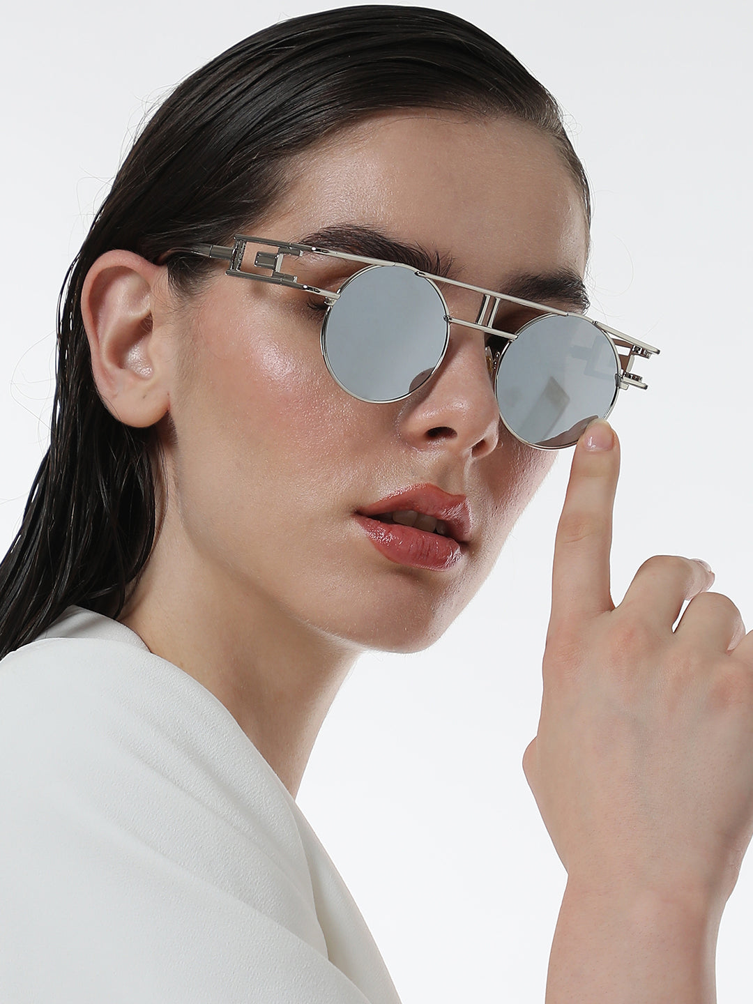 Haute Sauce The Indie Round Sunglasses - Metallic Silver