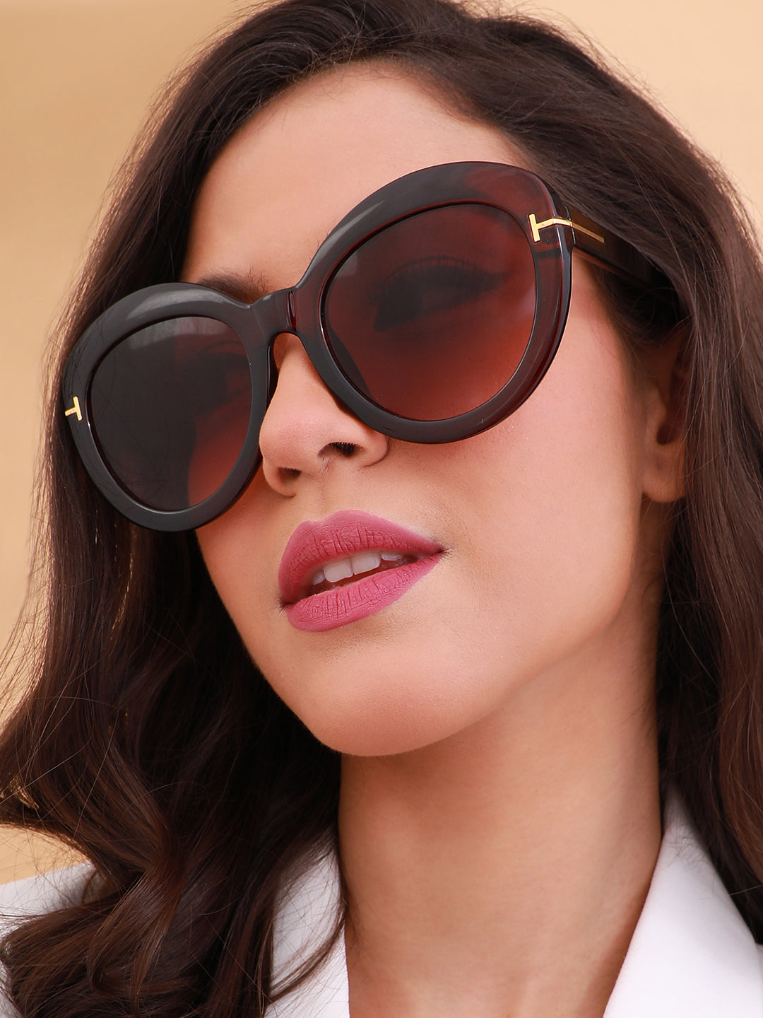 Haute Sauce The Orb Cateye Sunglasses - Coffee Brown