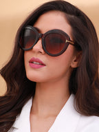 Haute Sauce The Orb Cateye Sunglasses - Coffee Brown