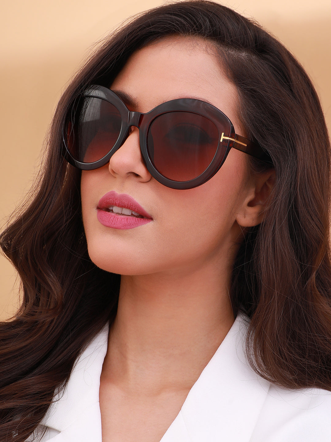 Haute Sauce The Orb Cateye Sunglasses - Coffee Brown