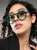The Berlin Round Sunglass - Emerald Green