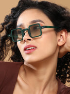 The Circuscore Square Sunglass - Emerald Green