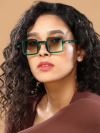 The Circuscore Square Sunglass - Emerald Green