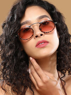 Haute Sauce The Retro Malibu Oval Sunglass - Coffee Brown
