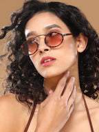 Haute Sauce The Retro Malibu Oval Sunglass - Coffee Brown