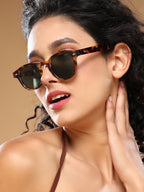 The Safari Tortoiseshell Round Sunglass - Coffee Brown