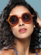 The Corsica Round Sunglass - Sienna Brown
