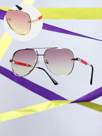 The Soprano Aviator Sunglass - Scarlet Red