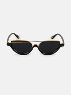 The Tilted-Bar Cateye Sunglass - Onyx Black