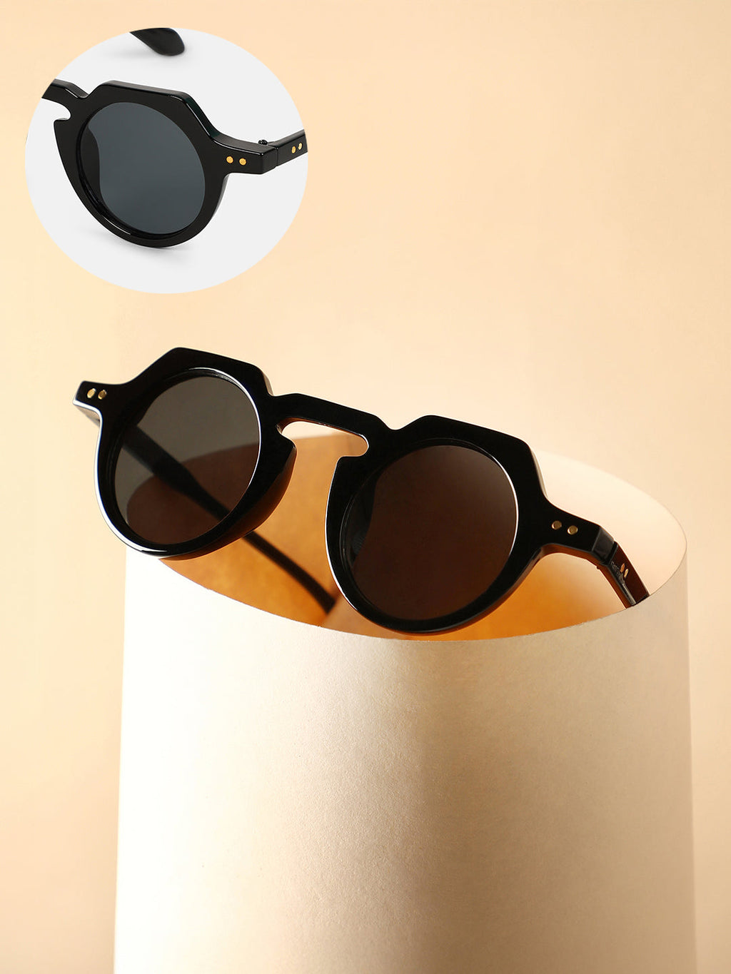 Haute Sauce The Berlin Round Sunglass - Onyx Black