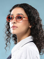 The Malibu Block Oval Sunglass - Sienna Brown