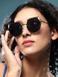 The Edge-Block Cateye Sunglass - Onyx Black