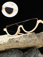 Haute Sauce The Tilted-Bar Cateye Sunglass - Off-White