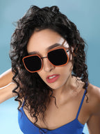 The Malibu Block Oversized Sunglass - Sienna Brown