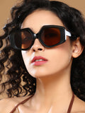 The Chonky-Matte Rectangular Sunglass - Coffee Brown