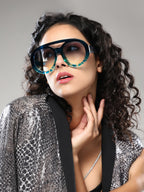 The Bobby Shield Sunglass - Navy Blue