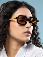 The Corsica Rectangular Sunglass - Onyx Black