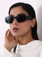 The Chonky Rectangular Sunglass - Onyx Black