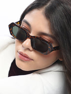 Haute Sauce The Tortoiseshell-Rave Geometric Sunglass - Coffee Brown